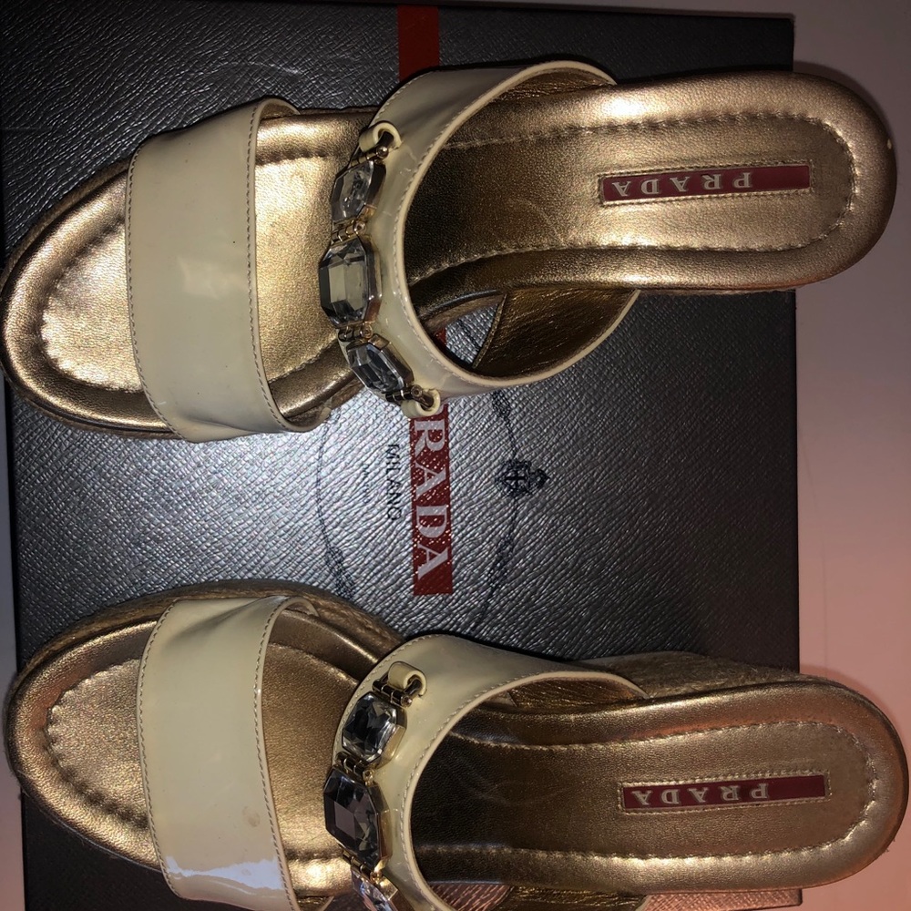 Prada Calzature Donna Acciaio Wedges